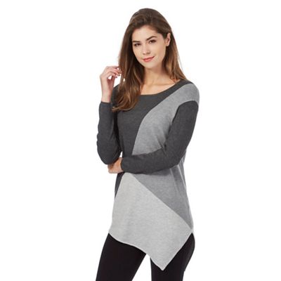 Grey asymmetric blocked jumper